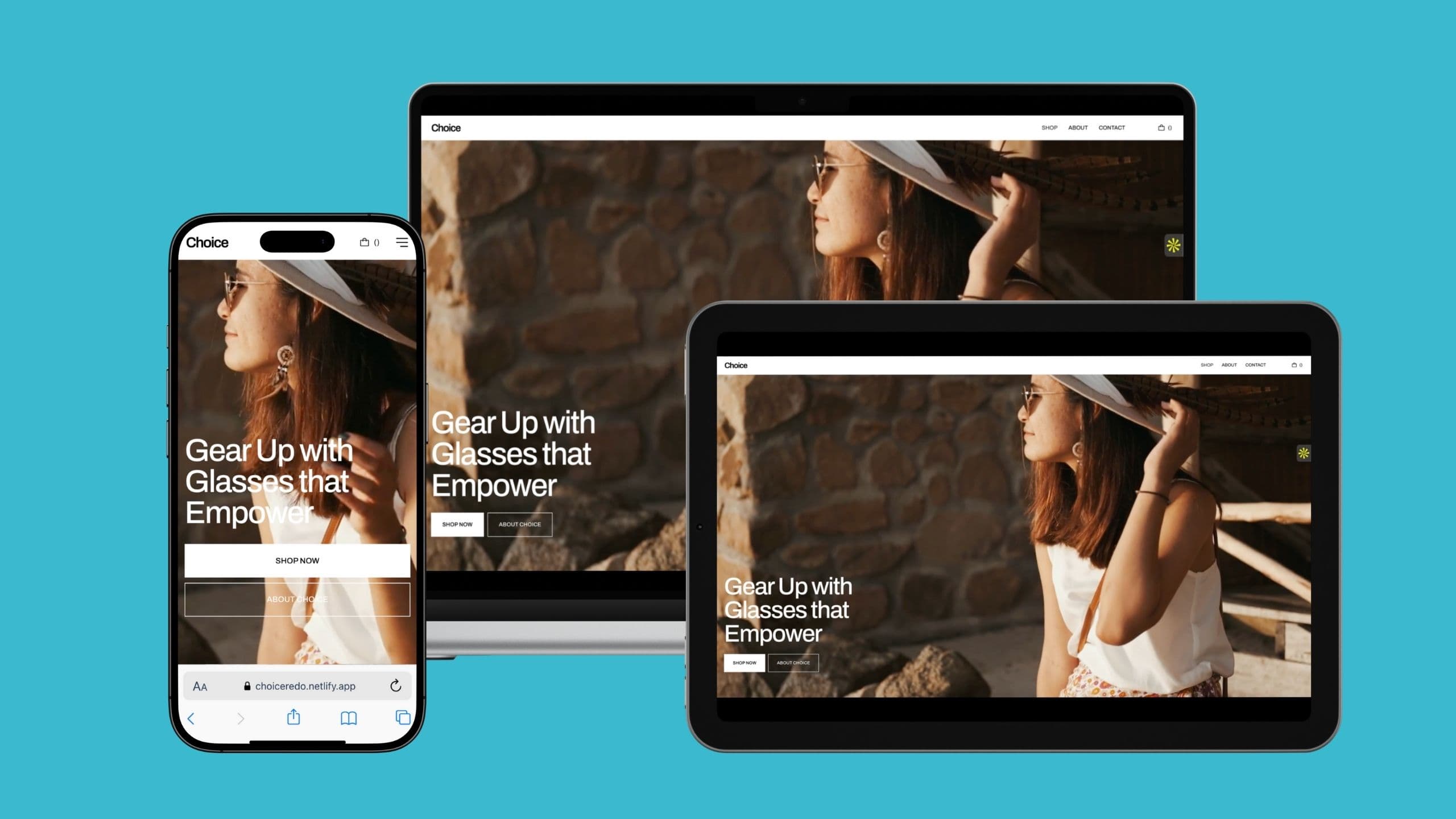 Choice Eyewear website homepage