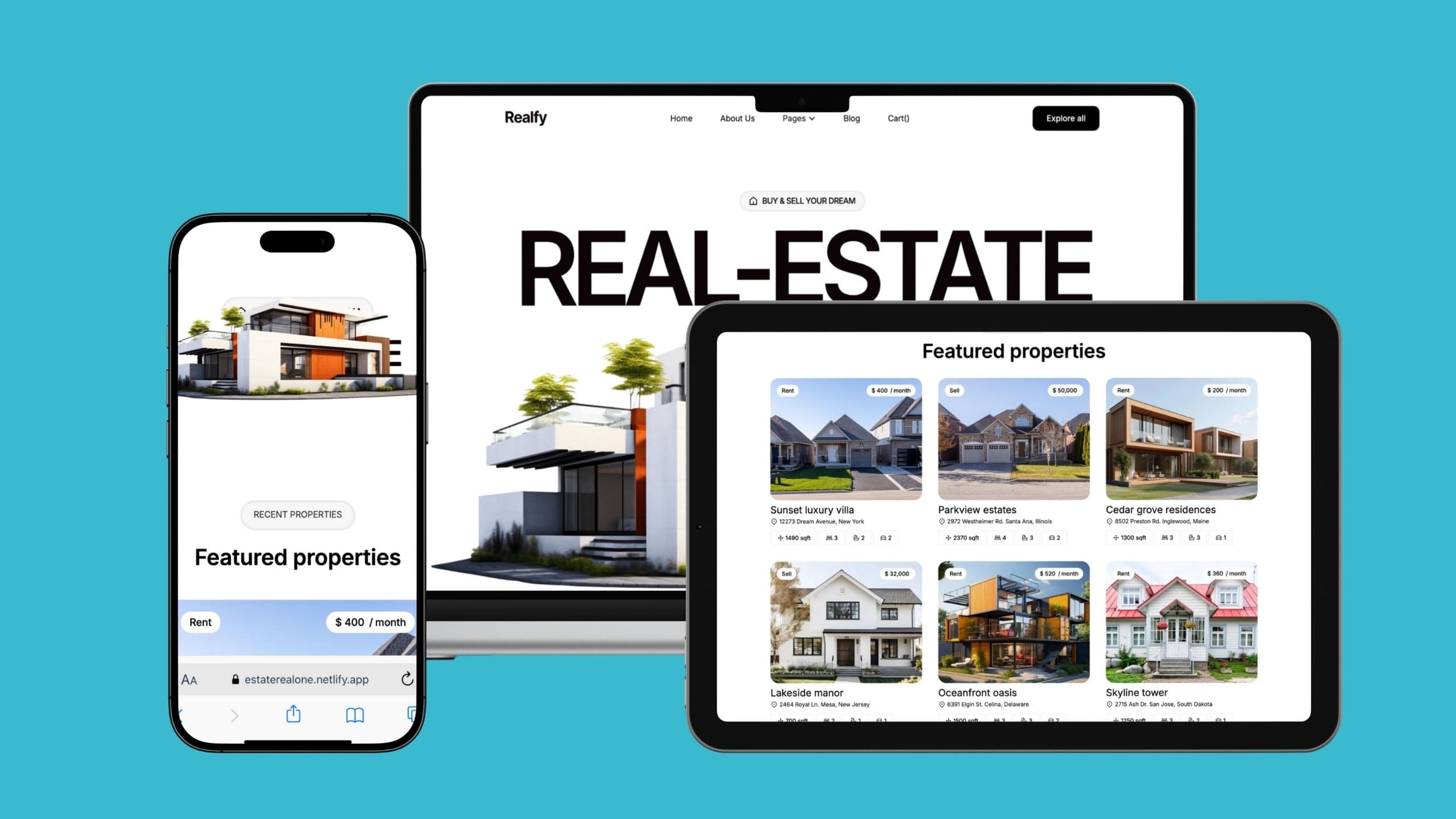 Real Estate website preview